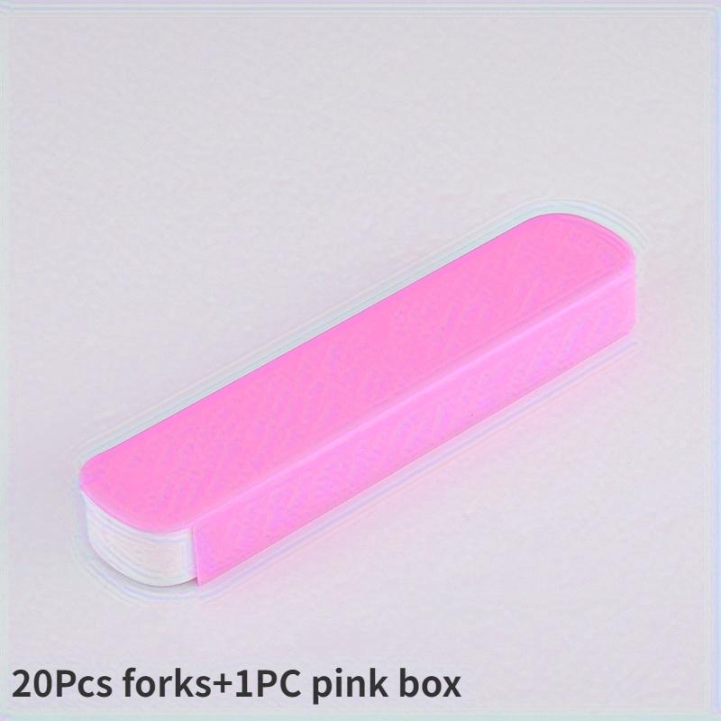 

20 шт. Фруктовые вилки из нержавеющей стали, вилки для закусок, торта, десерта, домашняя посуда, столовые приборы для кафетерия, фруктовая вилка, кухонный аксессуар розовый