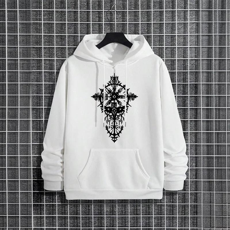 Ancient Raven Mens Hoodies Urban Streetwear 2025 New Fashion Hip Hop Hooded Sweatshirt Male Trendy Casual Hoody Autumn Winter