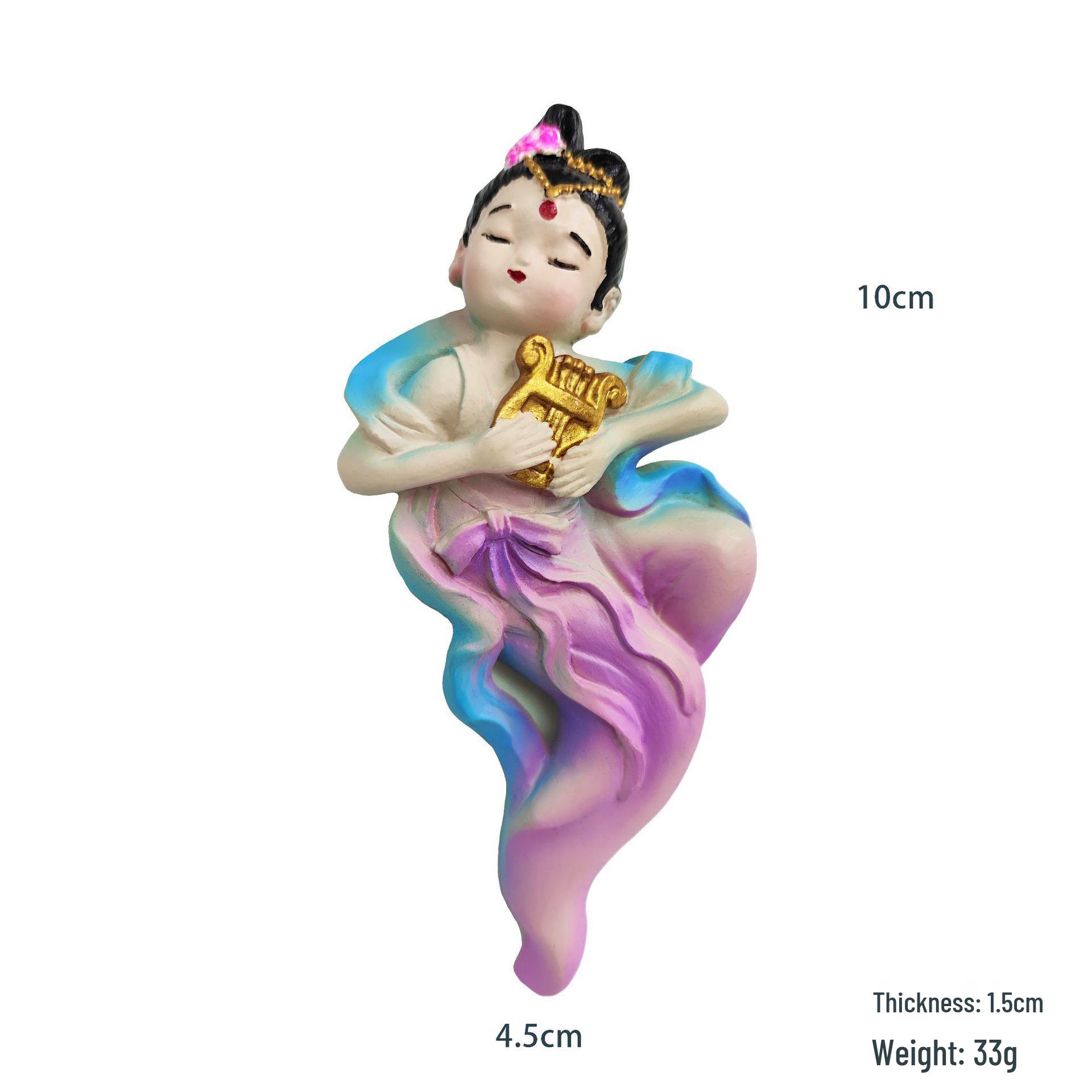 

Guochao Chinese Dunhuang Flying Apsara 3D Resin Fridge Magnet - Cute Home Decor