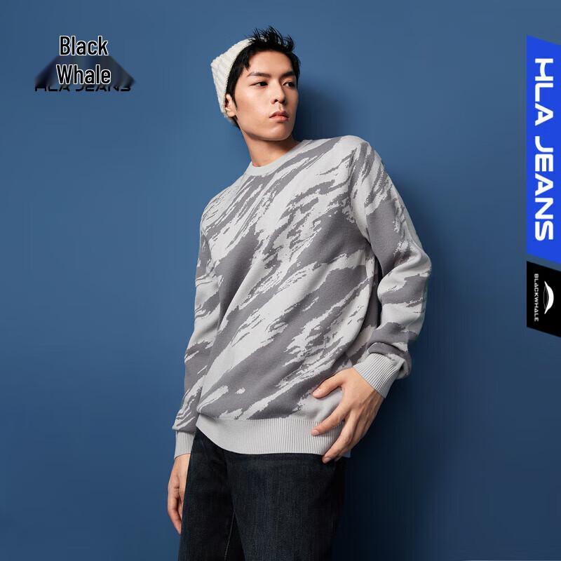 

Men s HLA Blackwhale Jacquard Knit Pullover Sweater L