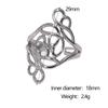 Vintage Stainless Steel Hollow Ring Unisex Exaggerated Geometric Line Open Adjustable Ring Delicate Luxury Party Jewelry Gifts