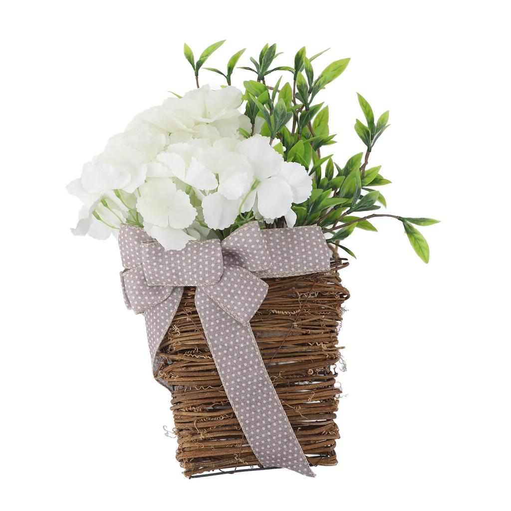 Hydrangea Door Hanger Basket Decorative Door Hanging Basket Wreath Front Door Artificial Wildflowers