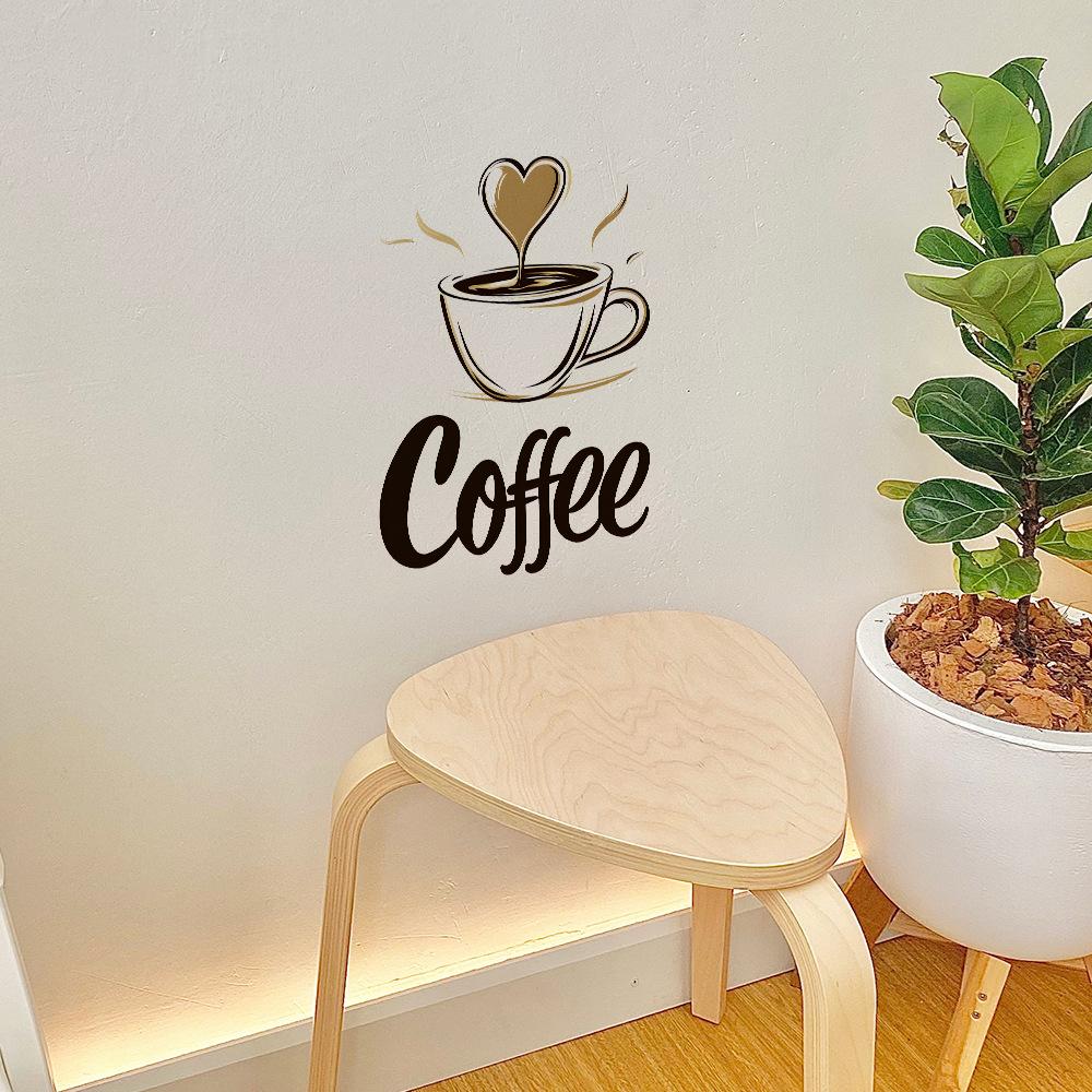 Selbstklebende Kaffee-Wandaufkleber für Arbeitszimmer Heimdekoration