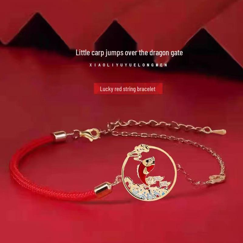 Gezeiten Kois Armband: Festliches rotes Seildesign für Frauen, Paare & Studenten – Ein Glücksbringer-Geschenk