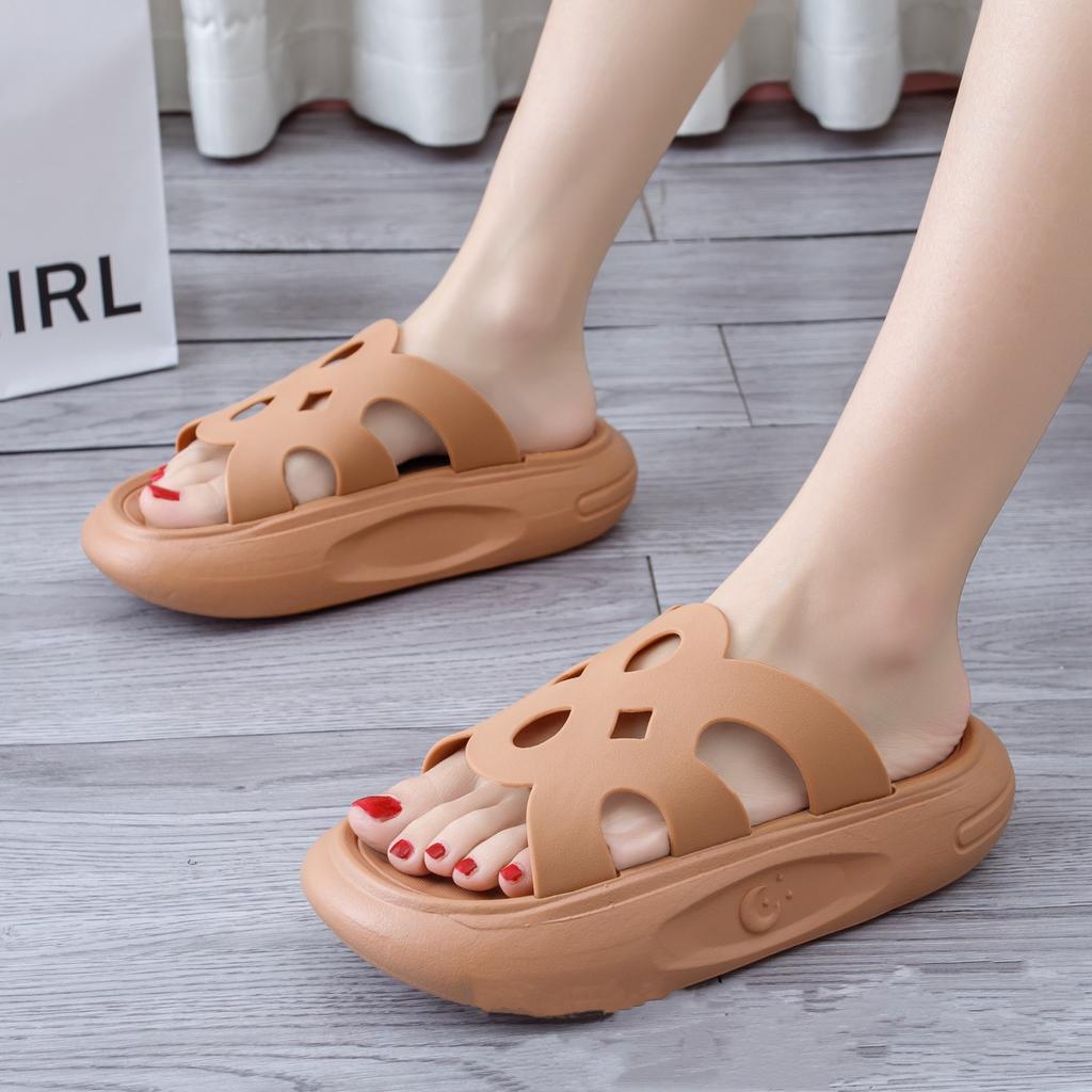 New Summer Women Trendy High-End Non-Slip Fashionable Waterproof Thick Sole PVC Sandals SlippersPVCBeach Slippers