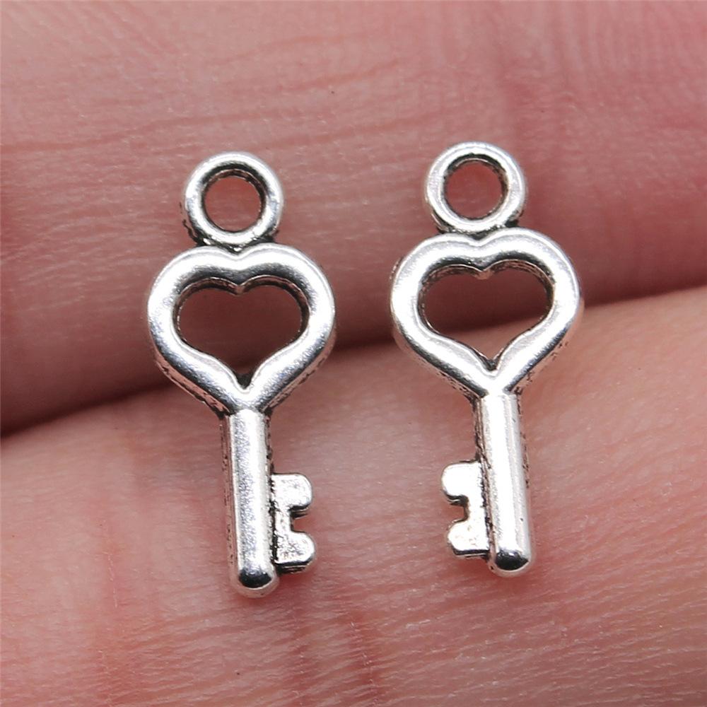 40pcs Cute Small Key Charms For Jewelry Making DIY Crafts Making Findings Handmade Tibetan Jewelry