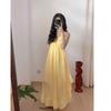 French Vacation Style Yellow Plaid Halter Dress Women's Summer Dopamine Seaside Atmosphere Beach Dress