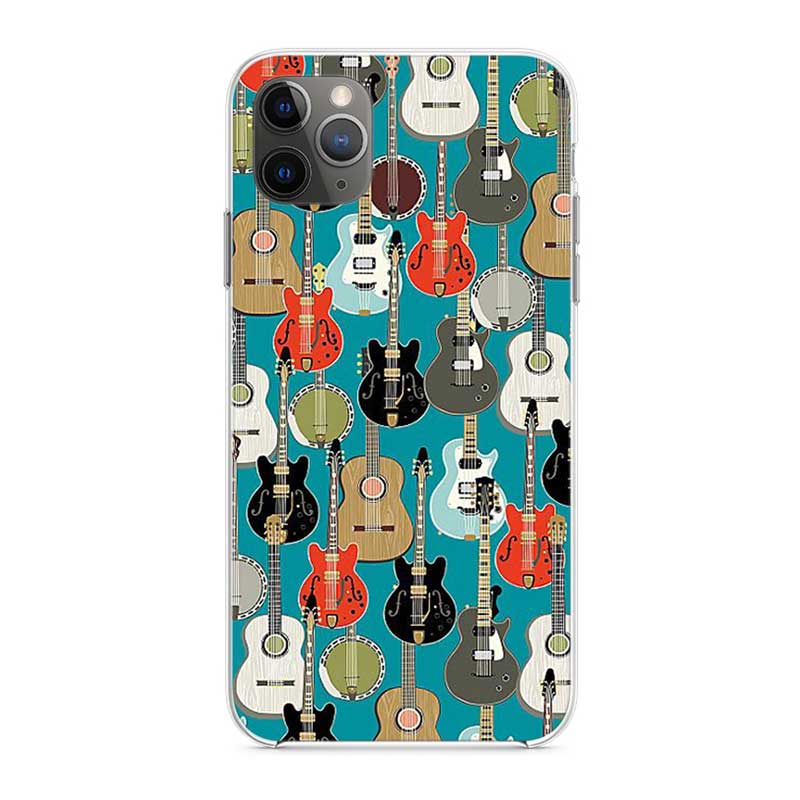 Guitar Music Soft Mobile Phone Covers For IPhone X XS MAX SE 2020 XR 11 11Pro 12 Mini Shell 8 7 6 6S Plus Transparent TPU Case
