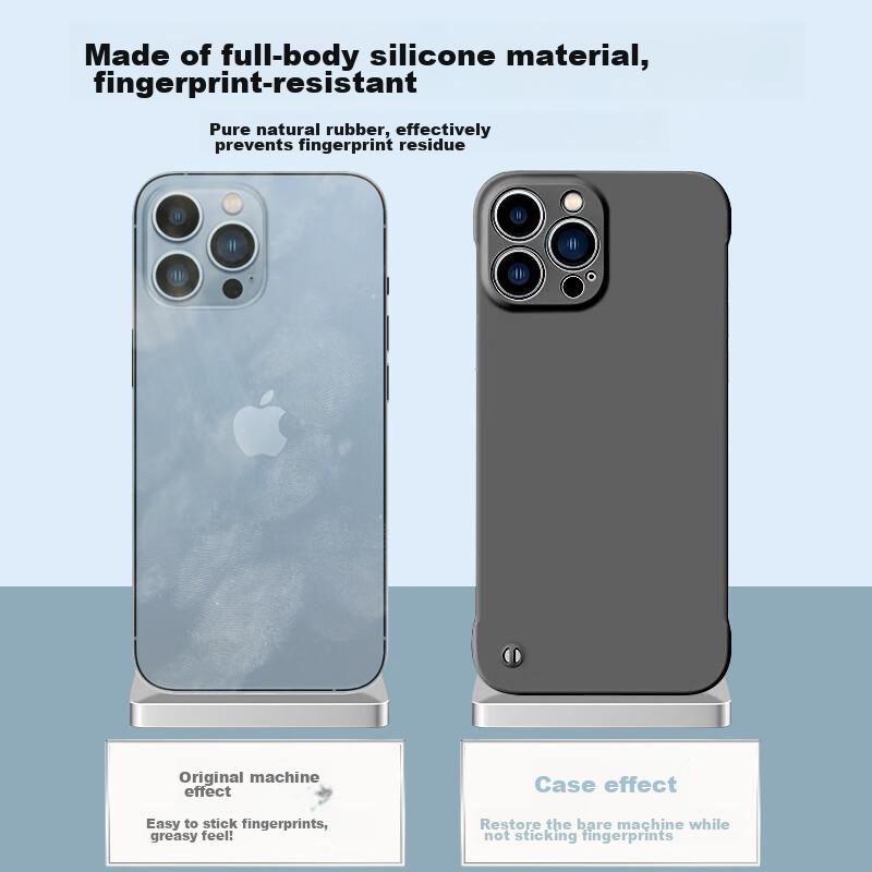 POZZO Ultra-Thin Borderless Semi-Enclosed Hard Case for IPhone 13 Pro, Matte Anti-Drop Protective Cover, Black