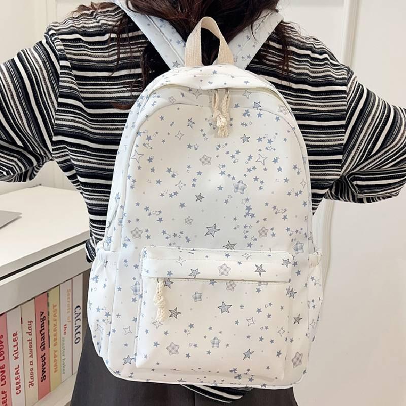Star Cute Stylish Printed Student Backpack For Girls School And Daily Use
