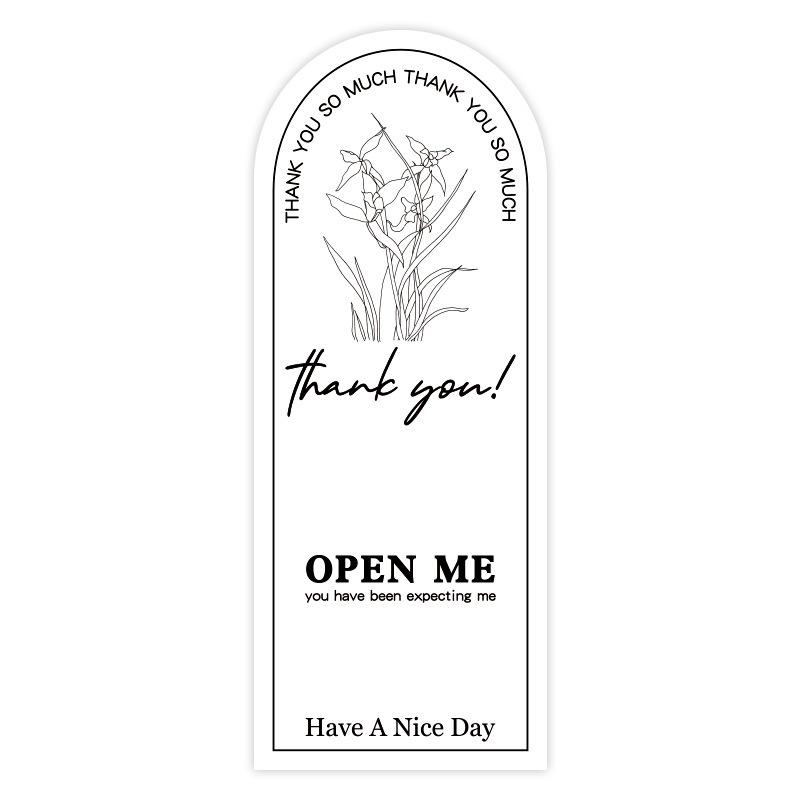 50 Sheets/pack, Floral Stickers, Minimalist, Printed Decoration, Rectangular, Sealing Stickers, Gift Box Sealing Stickers, Adhesive Labels