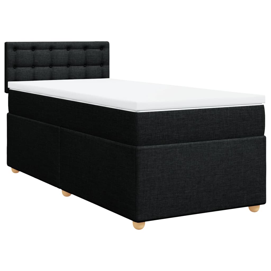 Vidaxl Continental Bed With Mattress, Black, Fabric, 80X200 Cm