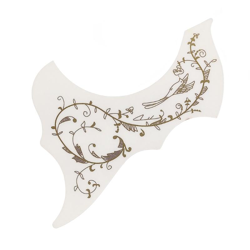 Floral Pattern Guitar Pickguard For Acoustic Instruments Durable PVC Material Auto Stick Installation 1