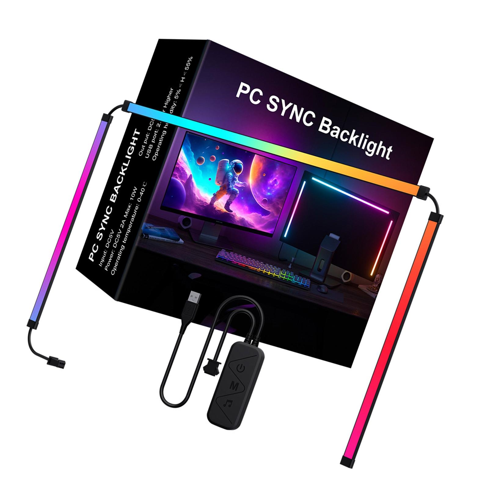 

RGB Phantom Ambiance Display LED Light Bar Music Rhythm Dynamic Light Synchronization Software Controllable Color 61cm/24inch