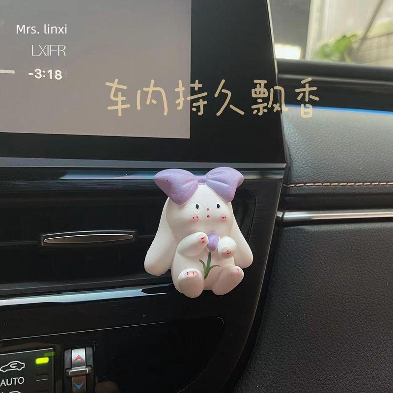 

Osmanthus Car Air Freshener Round Air Vent Decoration Perfume Diffuser Stone Car Interior Ornament Star Wish Seagull Dolphin Purple Tulip Rabbit Floral tone
