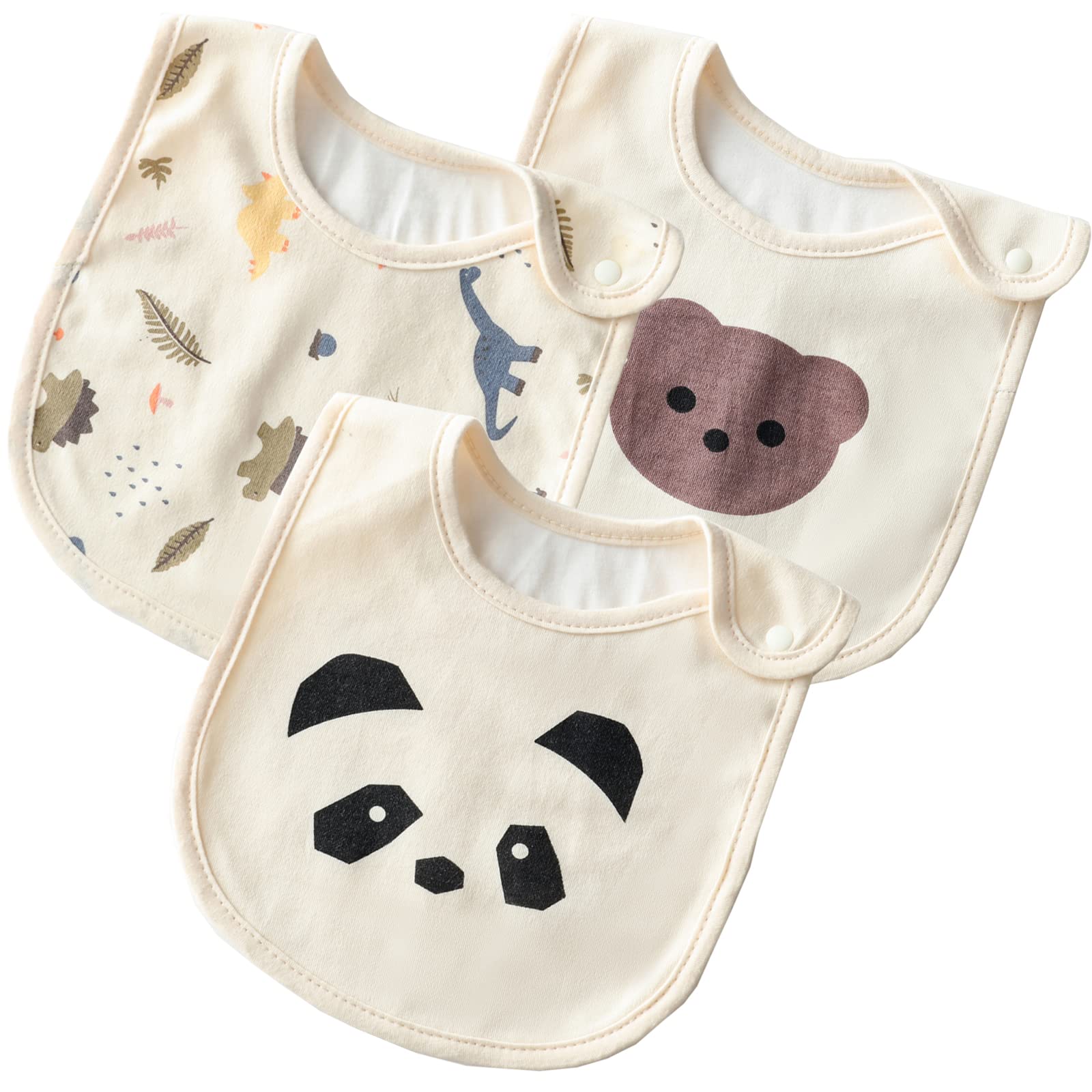 

Kalavika Детский набор для мальчиков и девочек, 0-4 года, мягкие скандинавские впитывающие хлопковые слюнявчики, подходящие для детского питания и детского сада, 3 шт., дизайн,