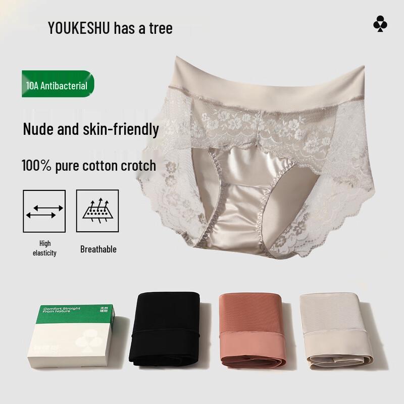 

YOUKESHU 2025 Женские бесшовные кружевные трусы L (100-120 lbs)