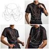 Trendy Multilayer Halter Chest Chain Modern Men's Multilayer Circle Chain Harness Body Chain for Party Looks