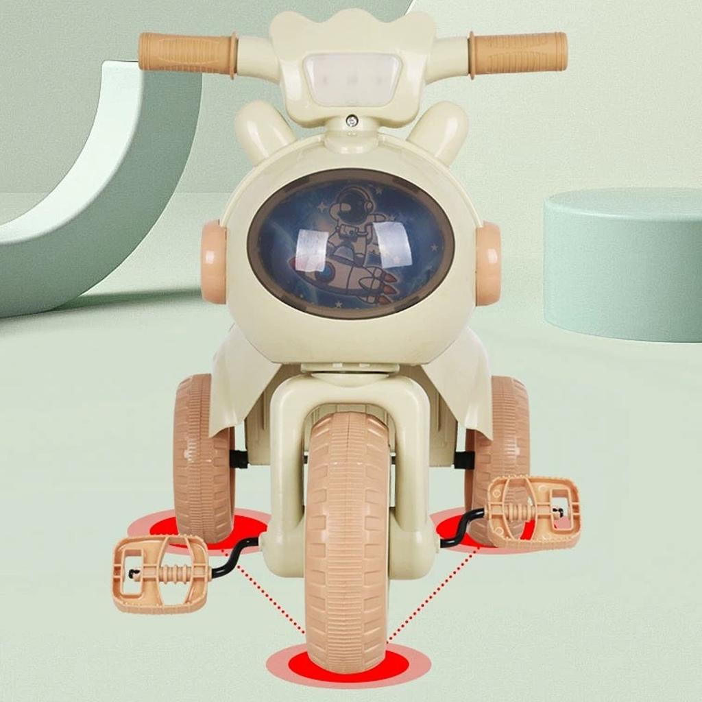 Toddler Tricycle Foldable Electric Plastic Kids Tricycle Interactive Music Light Children Trike Toy for 1 To 4 Years Old
