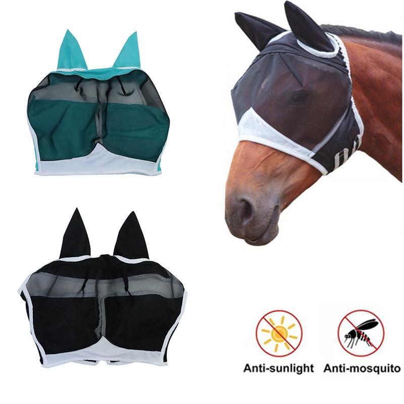 Anti-mosquito Horse Head Mask With Breathable Mesh And Velcro Closure For Optimal Protection
