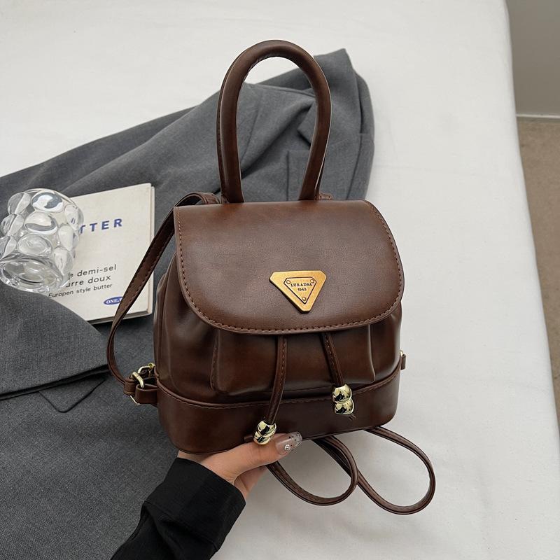 Frost Fall Bag Women's Retro Niche Design Handbag Bucket Bag New Casual High-end Small Backpack