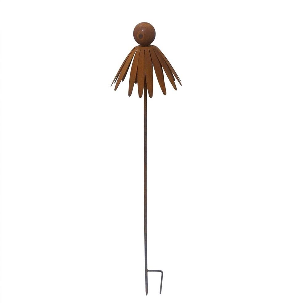 

Long Stakes Flower Outdoor Stake Weather Resistant Rustic Garden Art Curved Petal Stake Lawn Patio коричневий