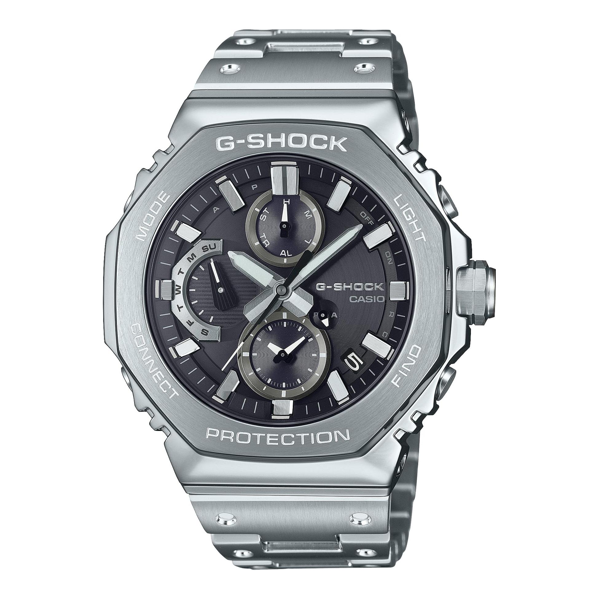 

[CASIO] Men s G-Shock Watch Full Metal Chronograph Bluetooth Solar GMC-B2100D-1AJF Silver Japan Model