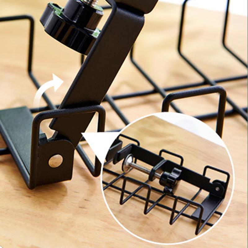 Under Desk Cable Management Rack Carbon Steel Power Strip Cable Storage Basket