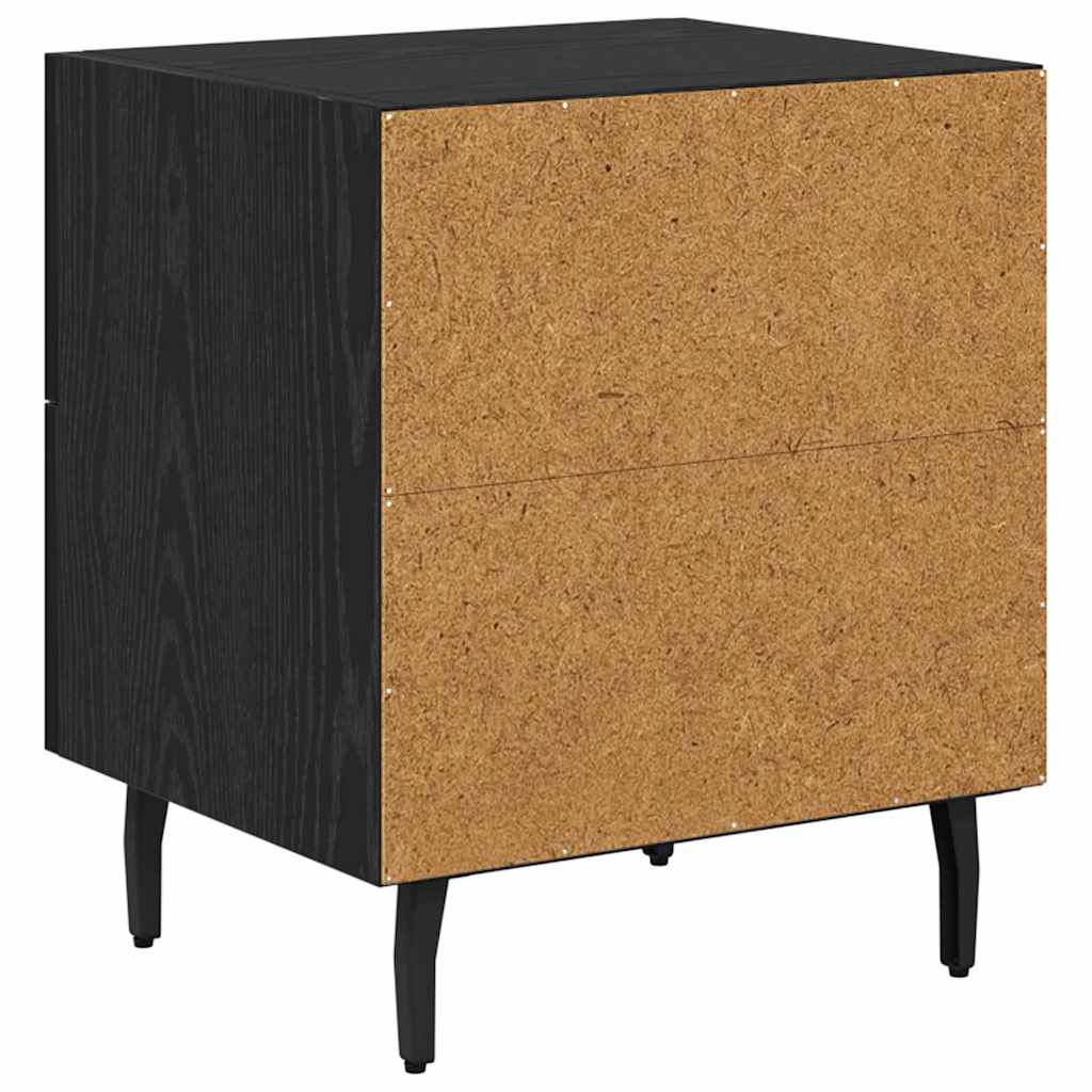 Nightstand Black Oak Effect 40 x 35 x 47.5 cm Engineered Wood