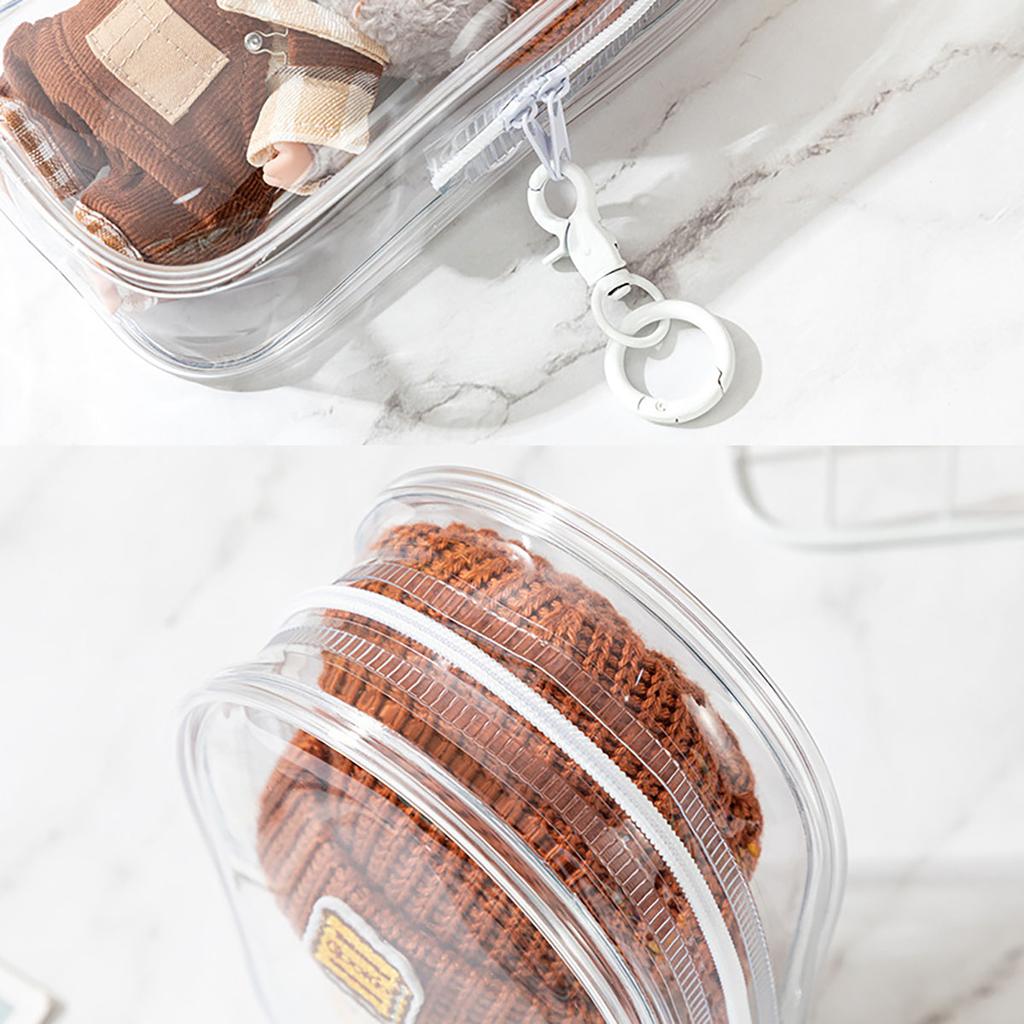 Labubu V1 V2 Förvaringsdocka Väska PVC Genomskinligt Skyddsfodral Nyckelring