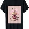 Kawaii Schrein mit Kirschblütenbaum und Vögeln T-Shirt