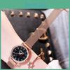 Fashionable Trendy Ladies' Night Light Watch Decorative Quartz Dial Casual Style Rose Gold Starry Sky Dial Non-waterproof