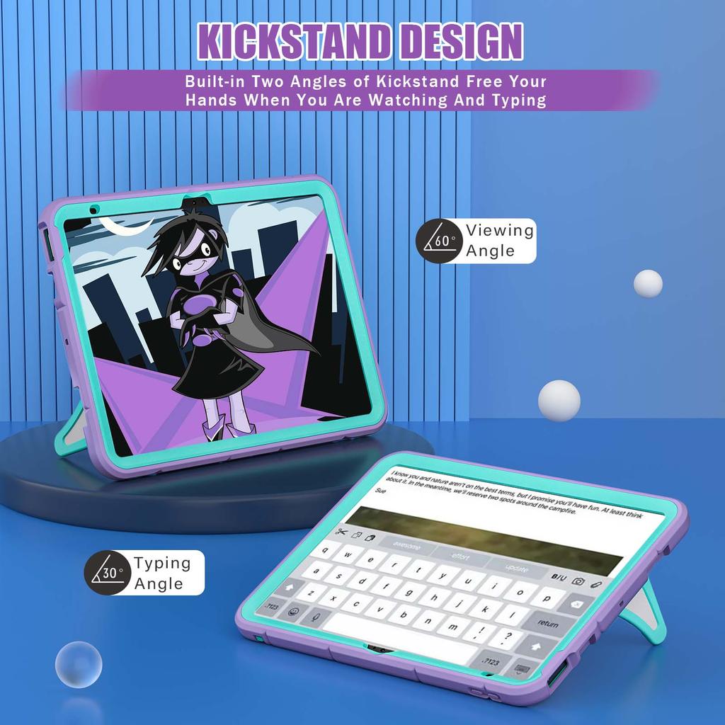 Rugged Stand Case Universal for IPad A16 2025 11th 10.9 2022 10th Gen A3354 A3355 A3356 A2757 A2777 A2696 Kids Fun Hybrid Cover