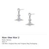 Vivienne Westwood Enamel Brass Crystal Earrings Women's Silver 8053195172863