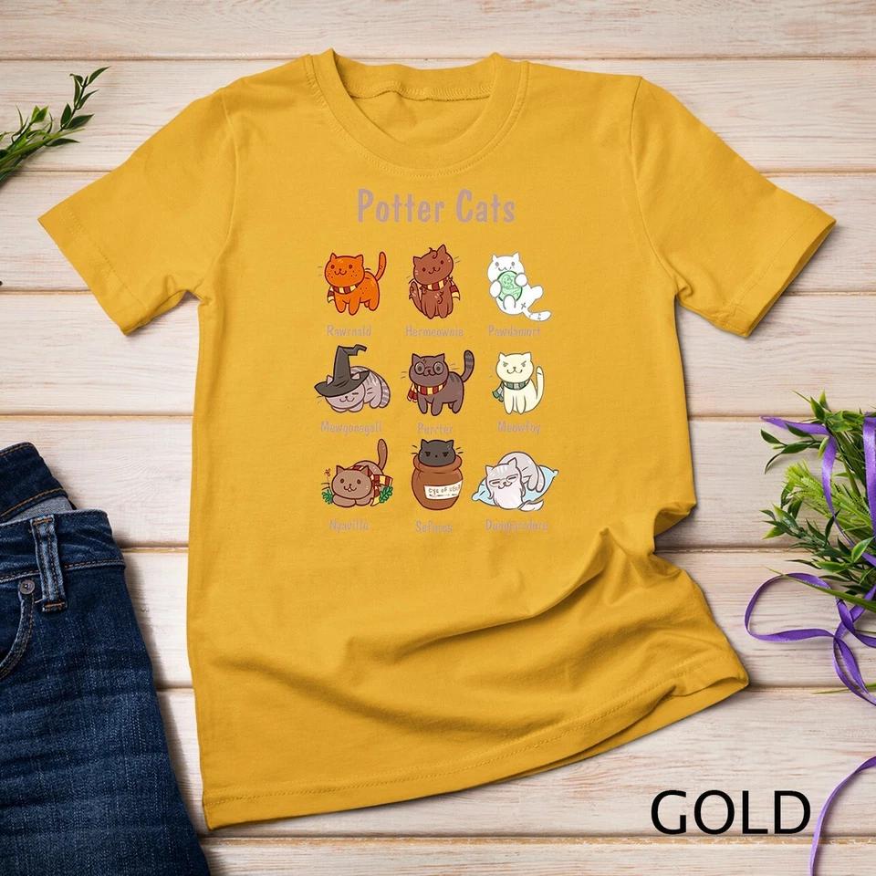 Potter Cats t-shirt, Funny Gifts For Cat Lovers Tshirt Unisex T-shirt 3 2XL