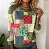 Ladies' Plaid Printed Casual Long Sleeved Sweatshirt Top