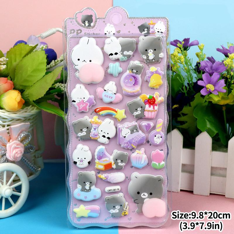 Kawaii Animals Butt Stickers Soft Pinched Happy Buttocks Sticker 3D Puffy Squishy Stress Relief Stickers DIY Phone Case Decor