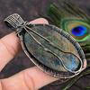 Natural Azurite Gemstone Handmade Copper Wire Wrap Gift Pendant 3.59 m4W90