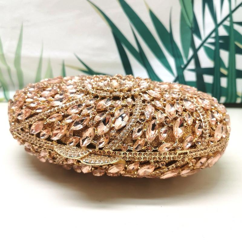 Damen Steine Formale Abend-Clutches Ovale Form Große Strasssteine Luxus Diamant Hochzeit Abendessen Taschen Dame Kristall Party-Geldbörsen