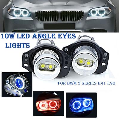 BMW 325xi 328i 328xi E90 E91 için 10W Angel Eyes Ampuller Süper Parlak 6500K Araba Sis Farları 2 adet Gündüz Sürüş Lambası Sis Farları