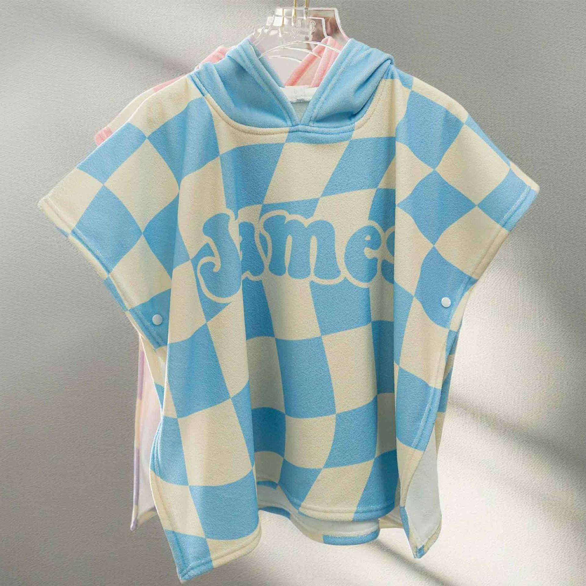 Children s Day Gift Kid s Personalized Name Customization Hooded Cape Bath Towel Beach Towel Surfing Cape Robe Hooded Towel 50x50cm