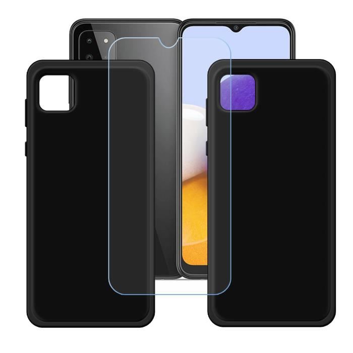 Coque et Protecteur d'écran - FZ - Samsung Galaxy A22 5G - Noir - TPU - Verre trempé inclus