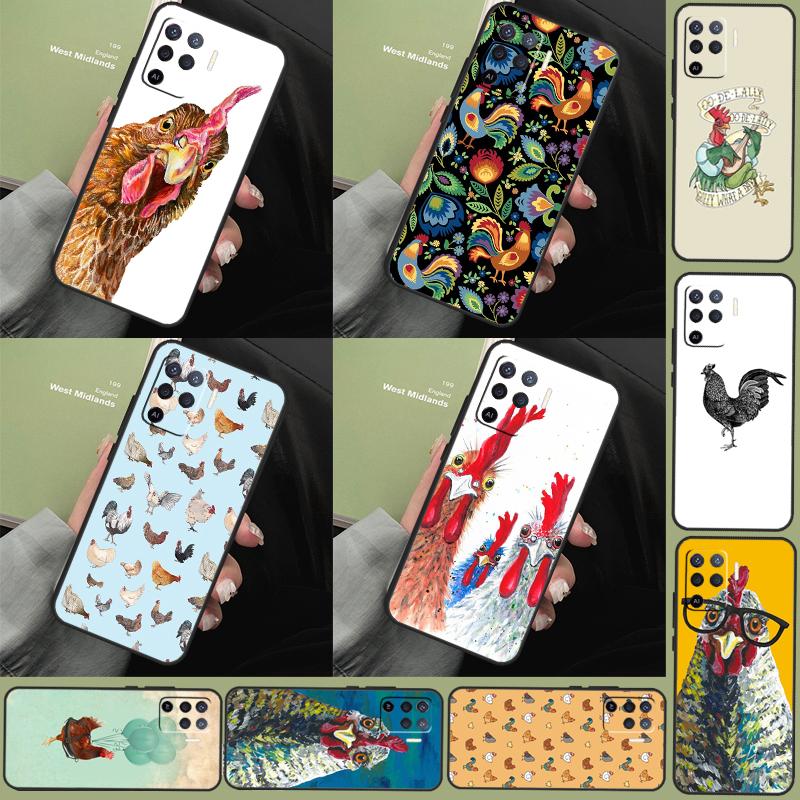 Chicken Hen Rooster Case For Oppo A80 A78 A98 A40 A60 A18 A38 A58 A15 A17 A77 A74 A94 A54 A57S A16 A76 A96 Cover