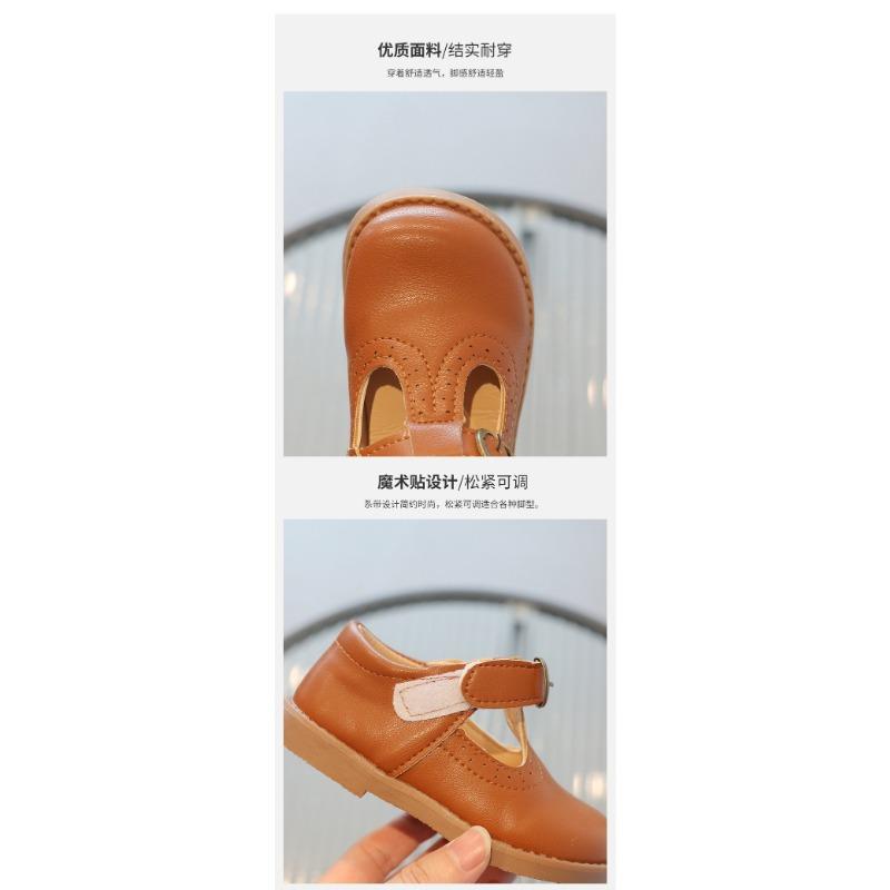Girls Solid Color British Style Kids Princess Leather Shoes College Style Casual Single Shoes