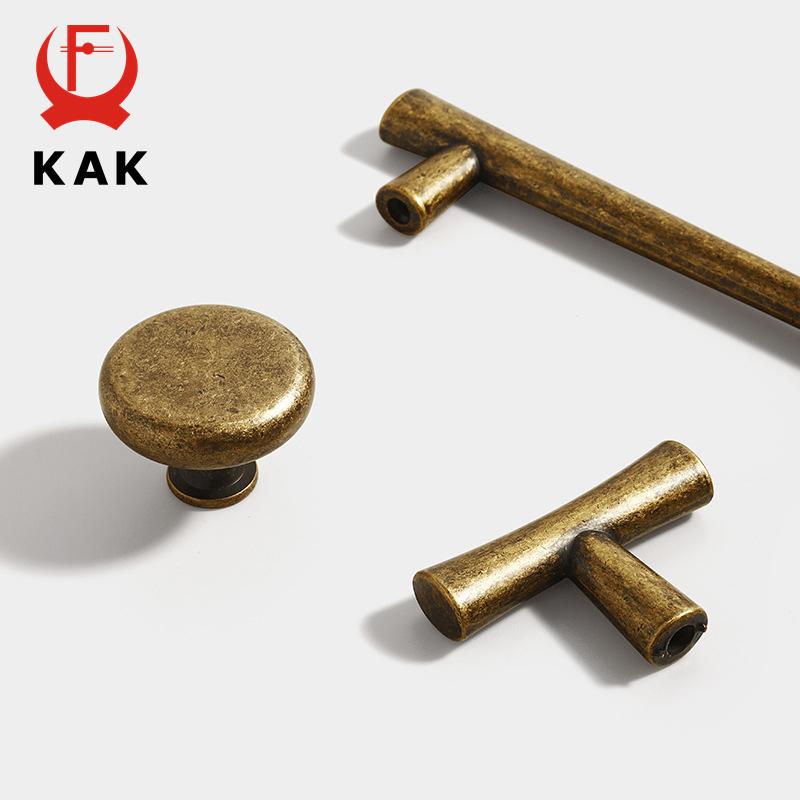 KAK Vintage Furniture Handles Antique Bronze Cabinet Knobs and Handles Zinc Alloy Handles for Wardrobe Drawer Bookcase Dresser