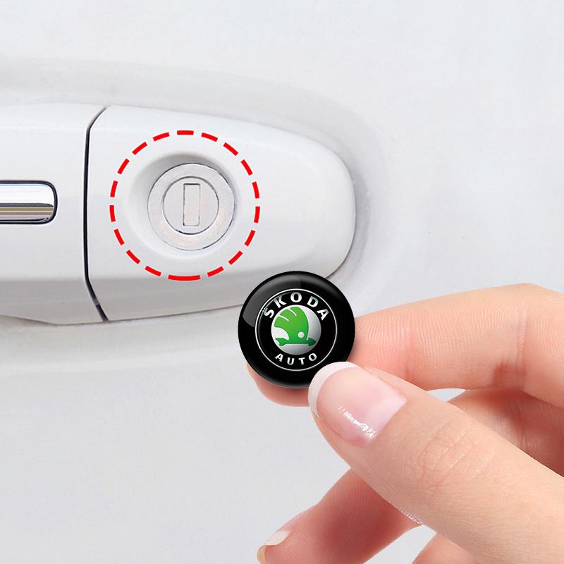 NADH5 Valve Stems & Caps Car Door Lock Keyhole Anti-blocking Protection Stickers For Skoda YETI Octavia SUPERB