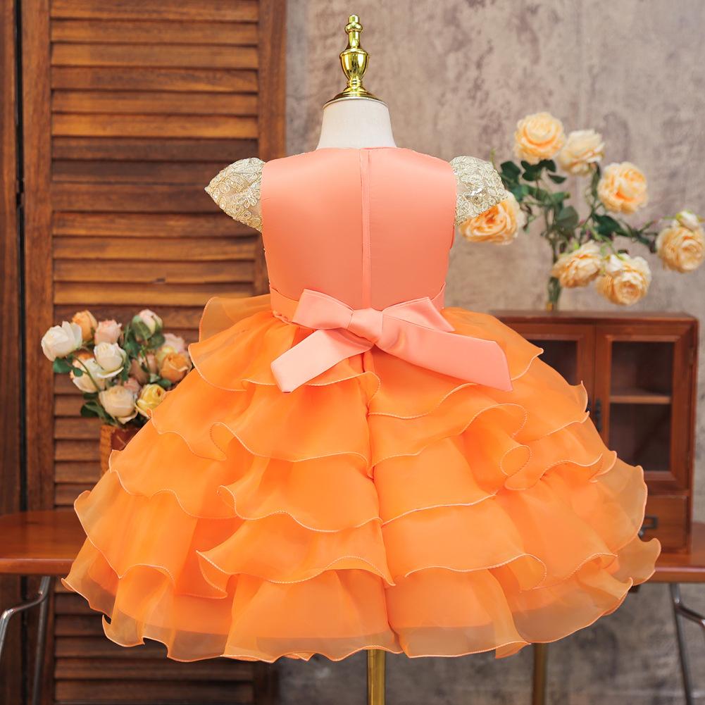 Dívčí šaty Stereoskopická růže Princeznovské šaty Vícevrstvá síťovina Pom Pom Pom Šaty pro družičku na svatbu Oblíbené šaty malé dívky Šaty