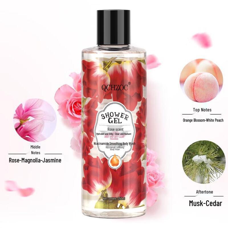 QCHZOC Rose Niacinamide Brightening Shower Gel
