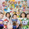 FCXZI Paw Patrol Character Birthday Kids Birthday Party Happy Birthday Birthday Day Hanging Hairband Birthday Decorations for 1st and 2nd Birthdays