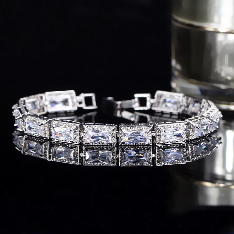 Hand Jewelry, Platinum Plated Zircon Bracelet Bracelet